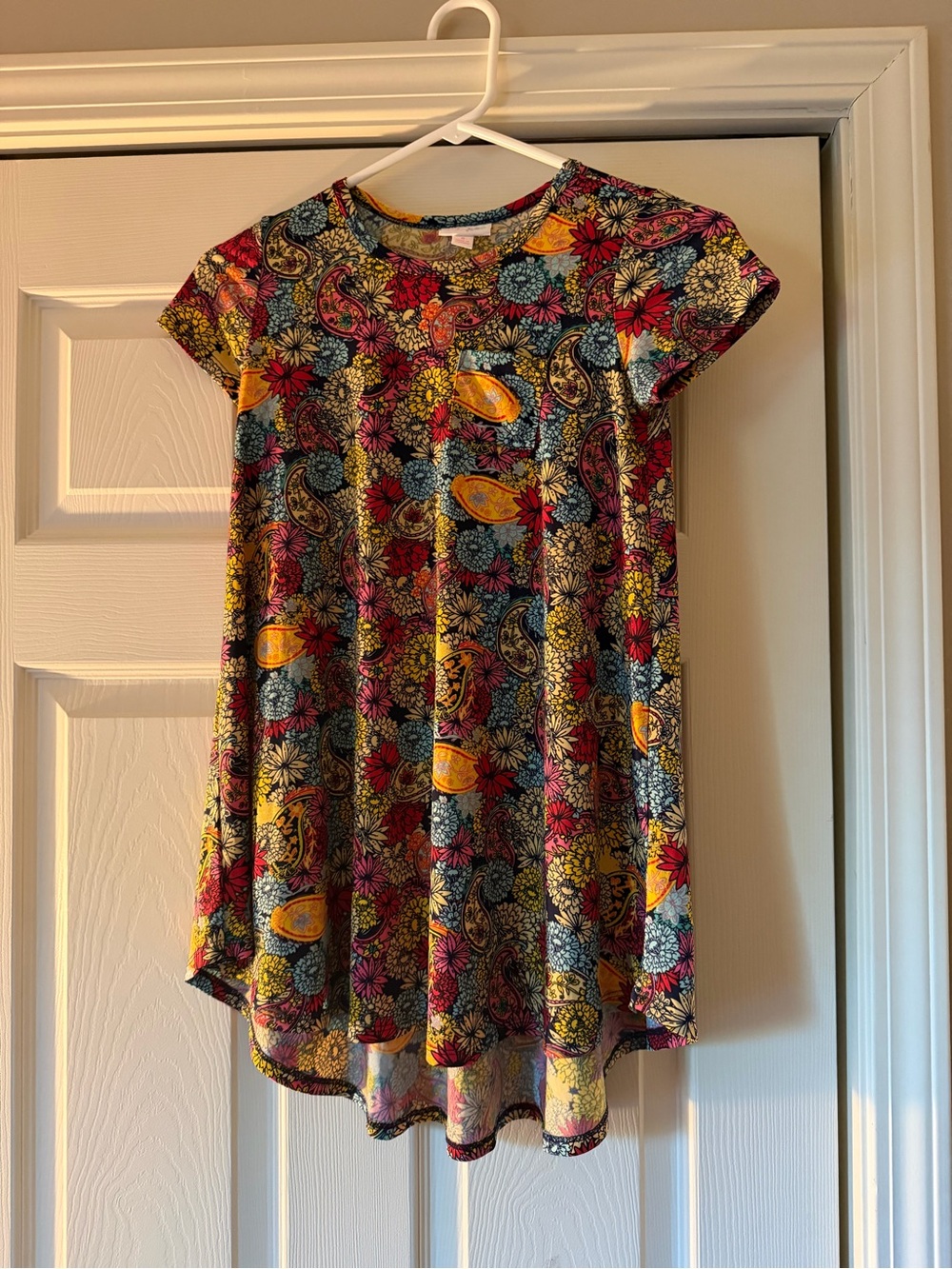 LuLaRoe Kids Paisley Floral Dress in Yellow, Red, Blue, Black